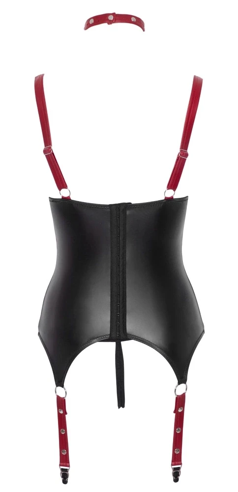 Cottelli Bondage Basque juodas/red XL