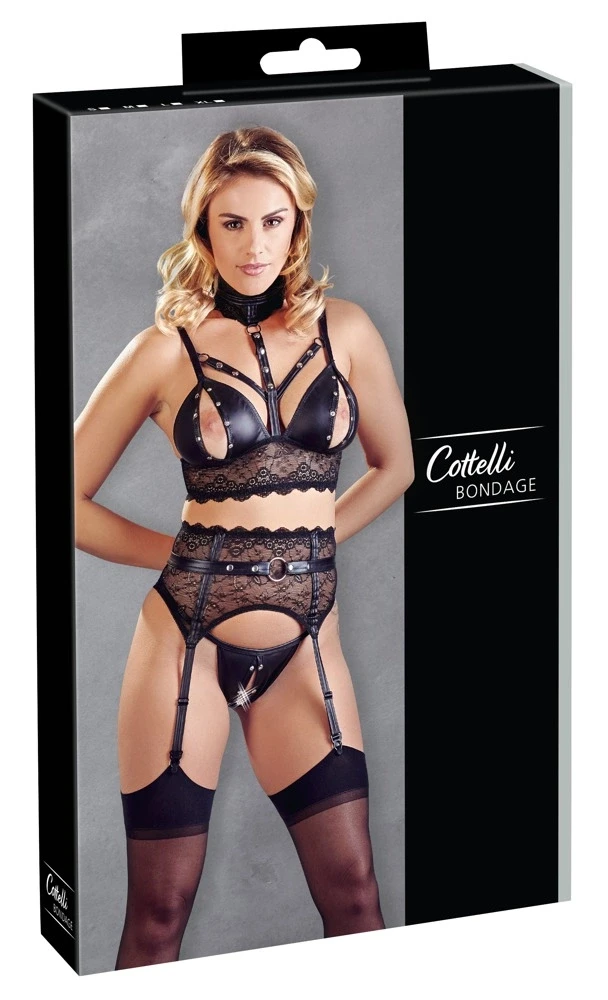 Cottelli Bondage Bra Suspender Set XL