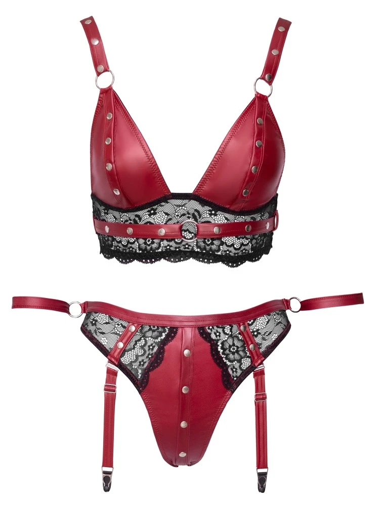 Cottelli Bondage braletės ir kelnaičių komplektas Bra Set Bondage XL