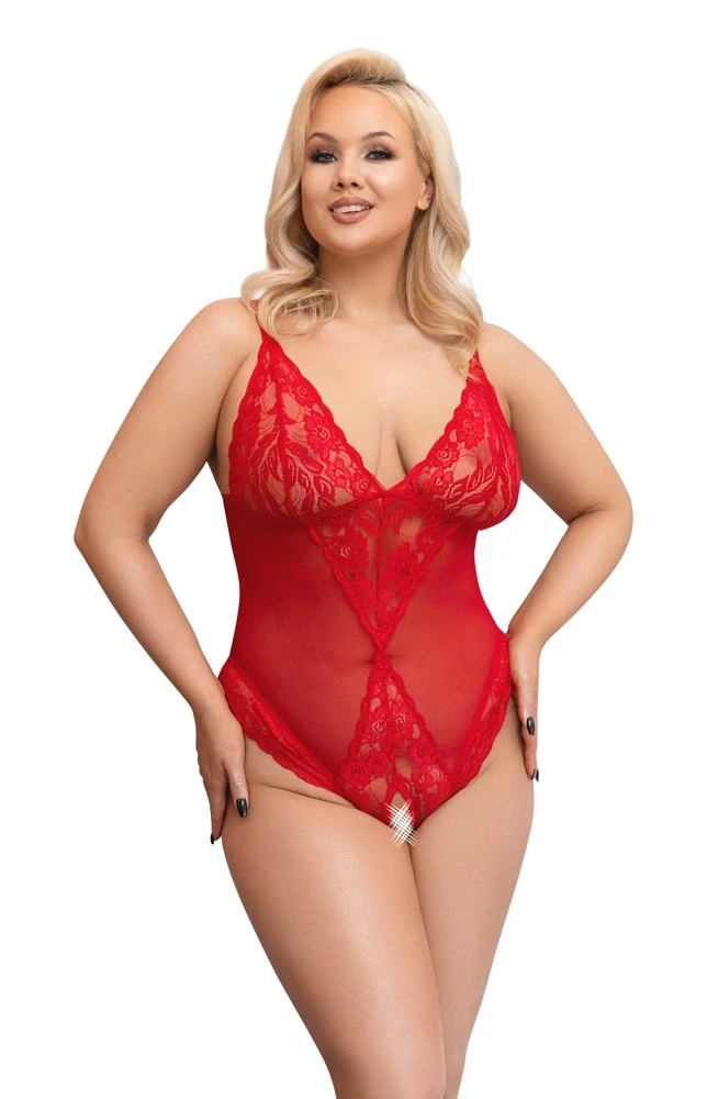 Cottelli Curves Body be tarpkojų raudona 4XL