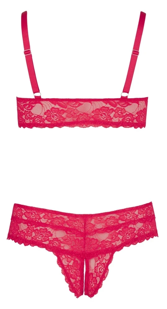 Cottelli Curves Bra and Raudona Briefs 3XL