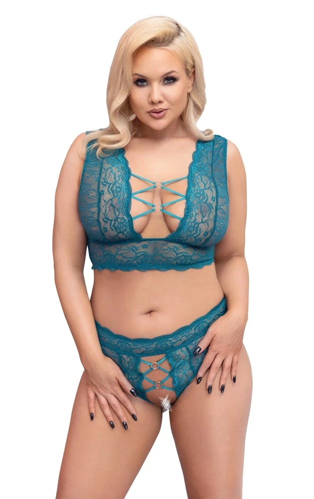 Cottelli Curves Liemenėlės rinkinys mėlynos spalvos 2XL