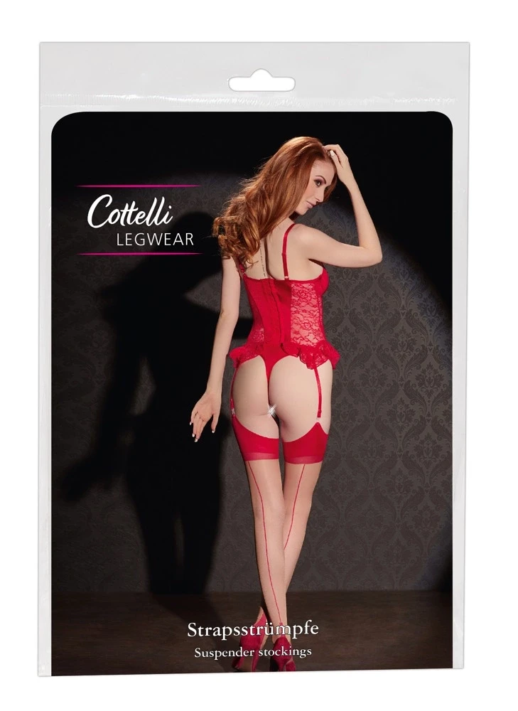 Cottelli Legwear Stockings skin/red 5