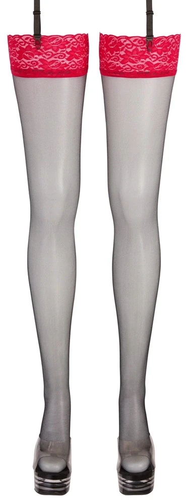 Cottelli Legwear Stockings juodas/red 5
