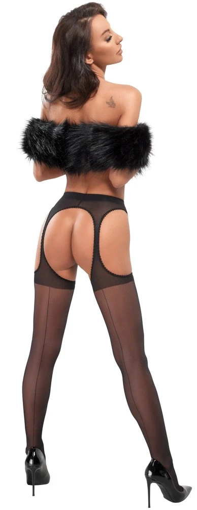 Cottelli Legwear Suspender Stockings juodas 5