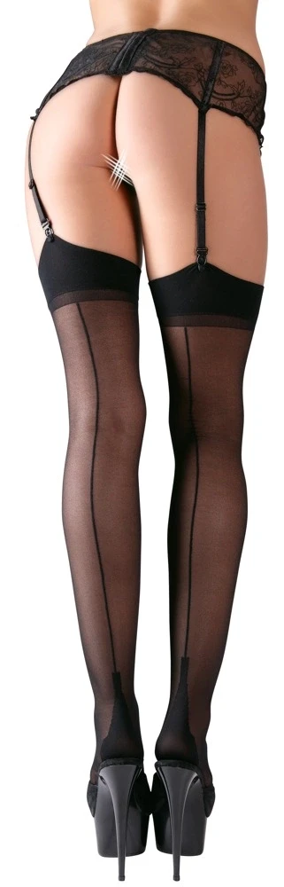 Cottelli Legwear Stockings with seam juodas 7