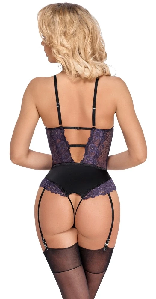 Cottelli Body juodas/violetinė XL