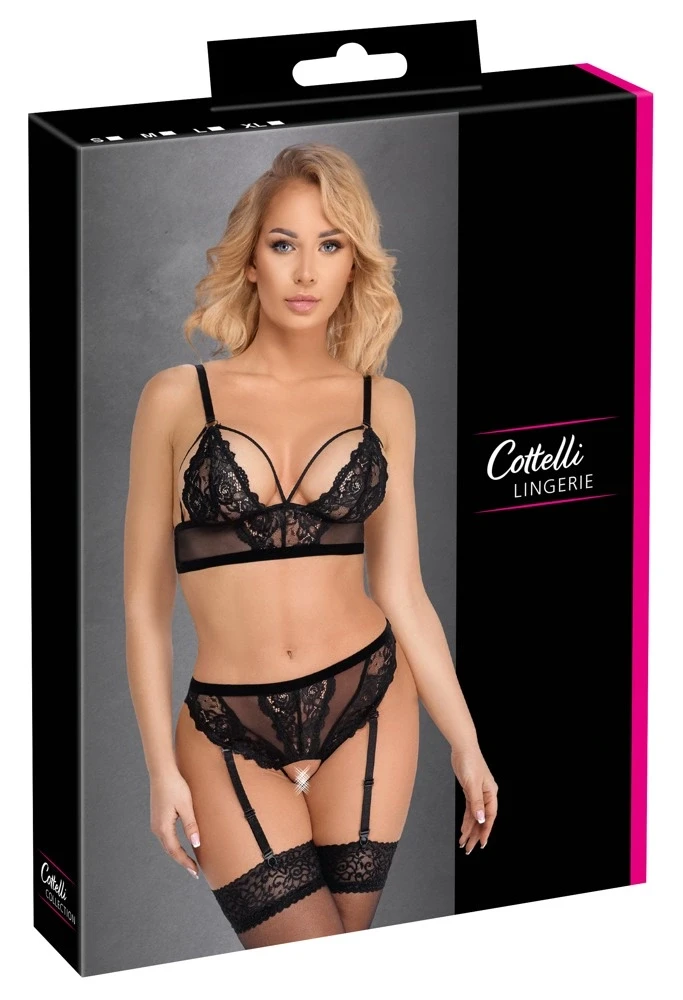 Cottelli Bra & Thong juodas XL