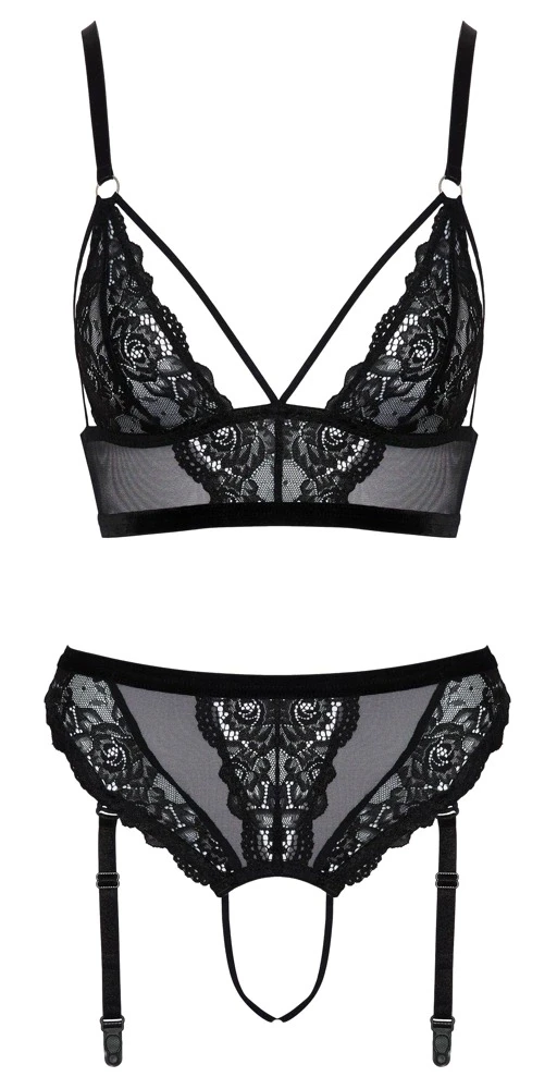 Cottelli Bra & Thong juodas XL