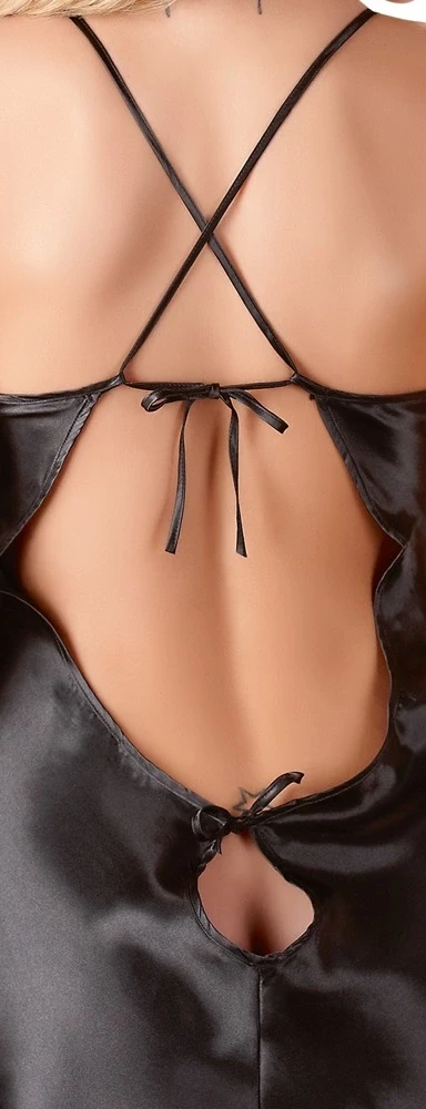 Cottelli Satin Chemise Juodas XXL