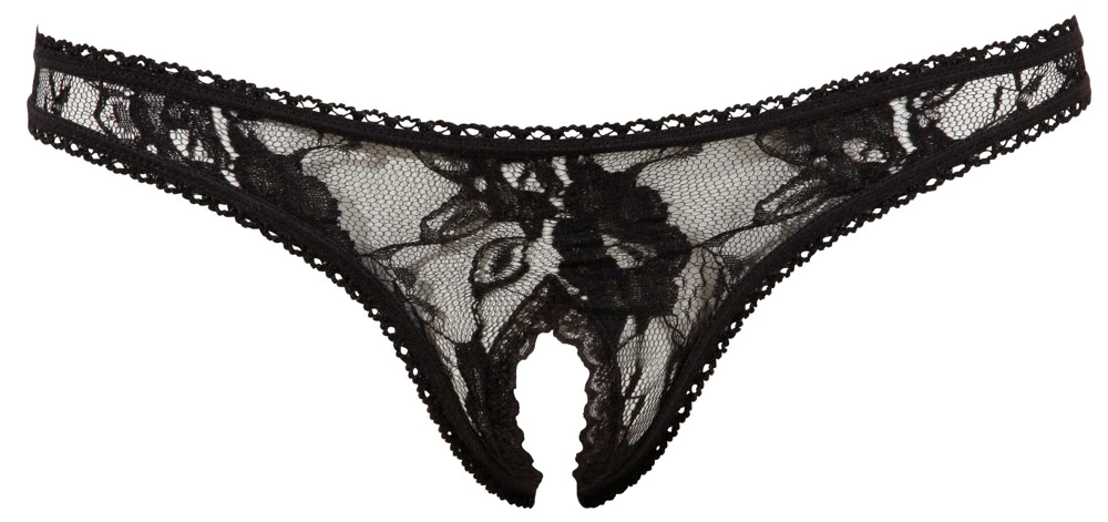 Cottelli Crotchless String juodas XL