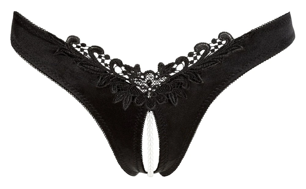Cottelli G-String Pearls juodas M