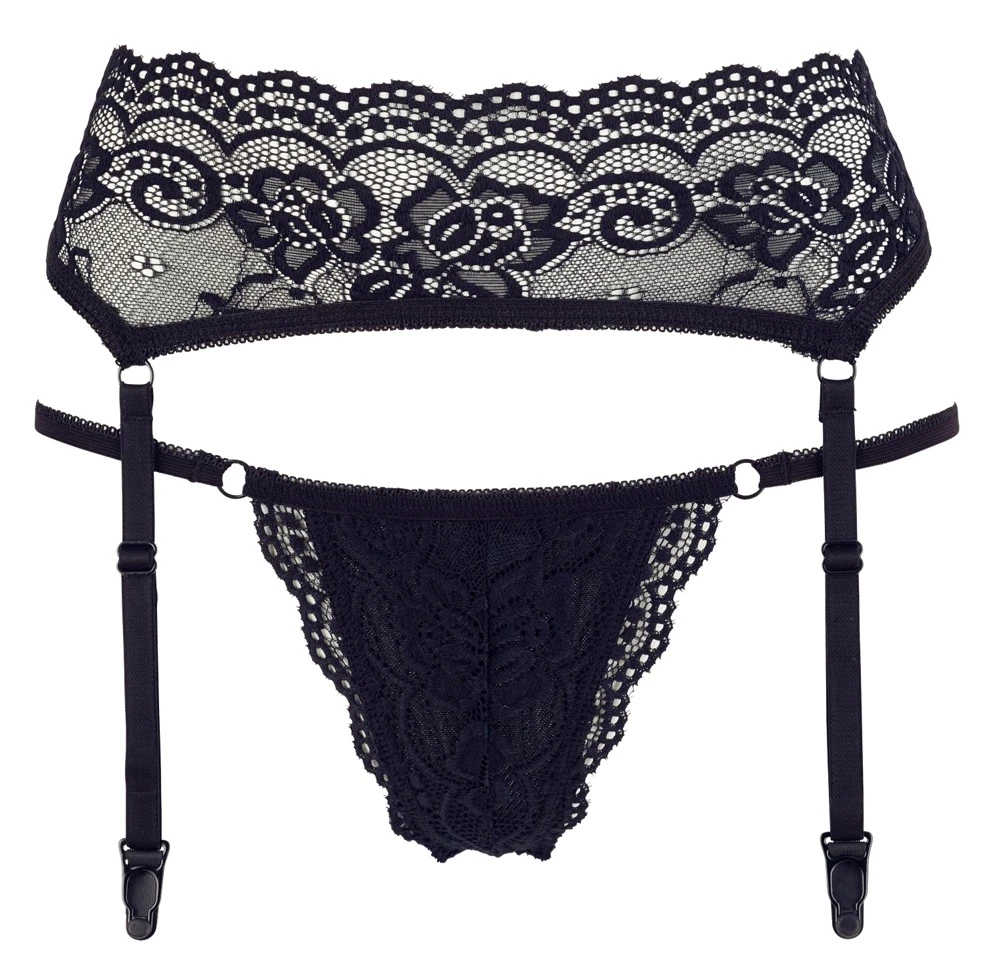 Cottelli String & Suspenders juodas M