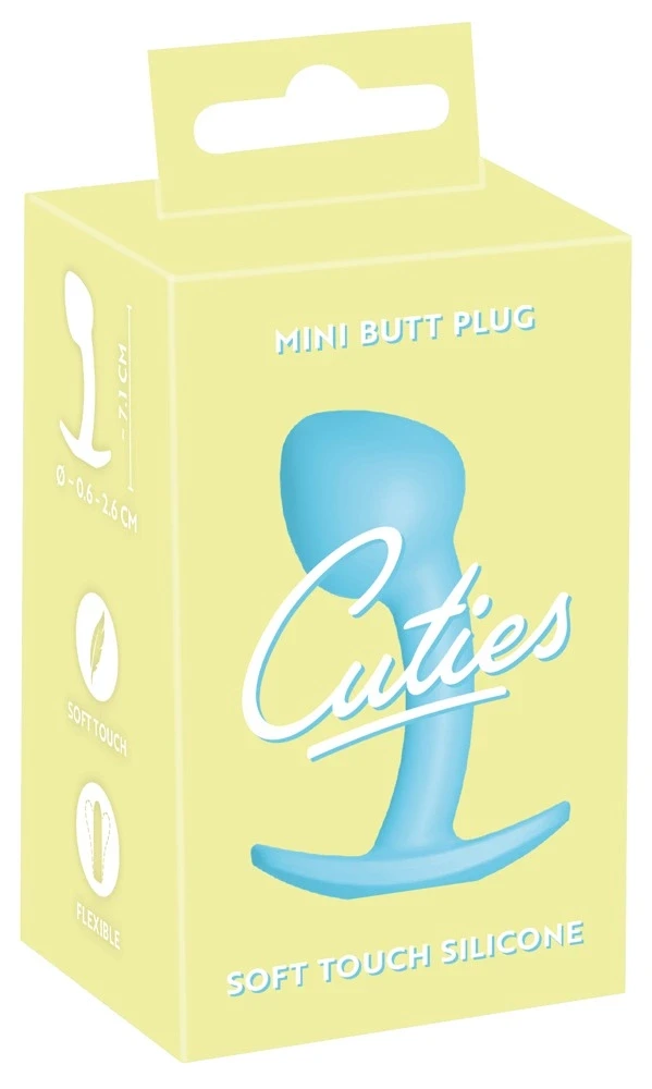 Mėlyna Cuties mini analinė žvakutė pakuotėje