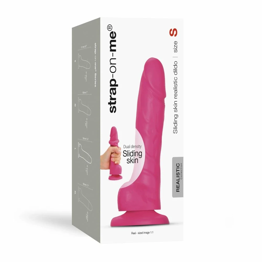 Strap-On-Me – slenkanti oda tikroviška dildo Fuchsia S