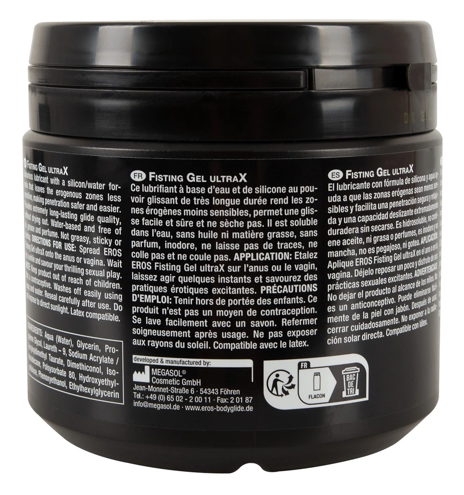 Eros Fisting Gel UltraX Silikono pagrindo lubrikantas, 500 ml