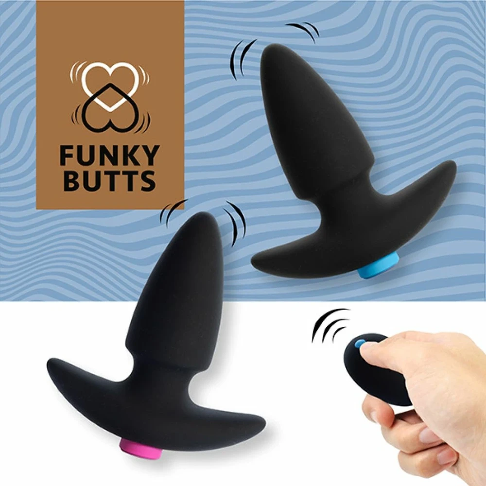 FunkyButts vibraciniai analiniai kištukai su pulteliu