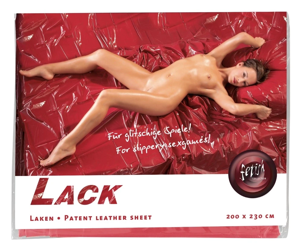 Raudona vinilinė paklodė 200x230 cm pakuotė