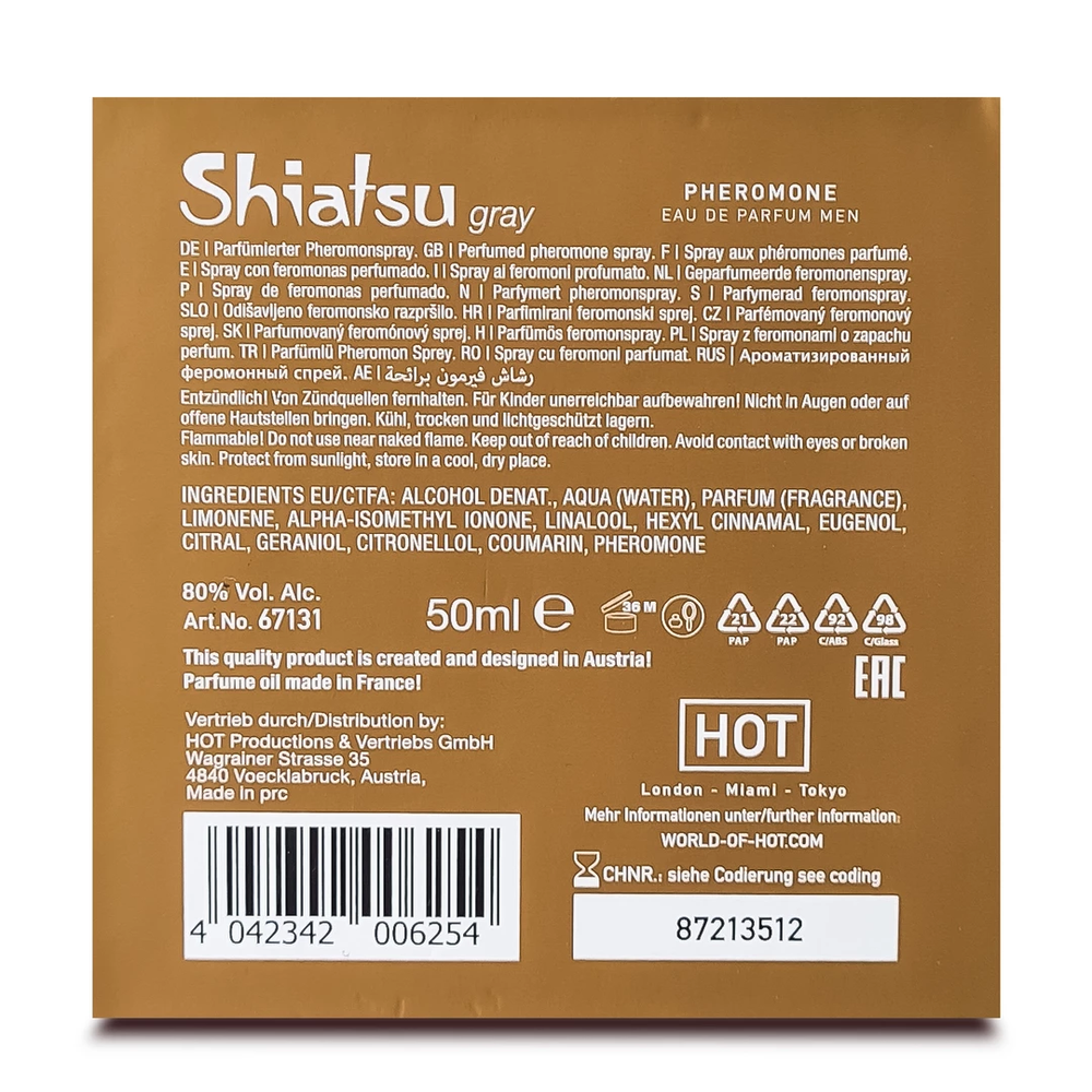 Pherostrong Shiatsu „Pheromone Man Gray“ kvepalai su feromonais, 50 ml