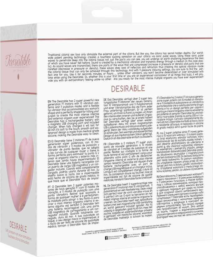 Irresistible By Shots Nenugalimas šūviais, pageidautina – lankstomas oro impulsų vibratorius