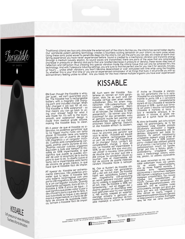 Irresistible By Shots Kissable – siurbiamas vibratorius