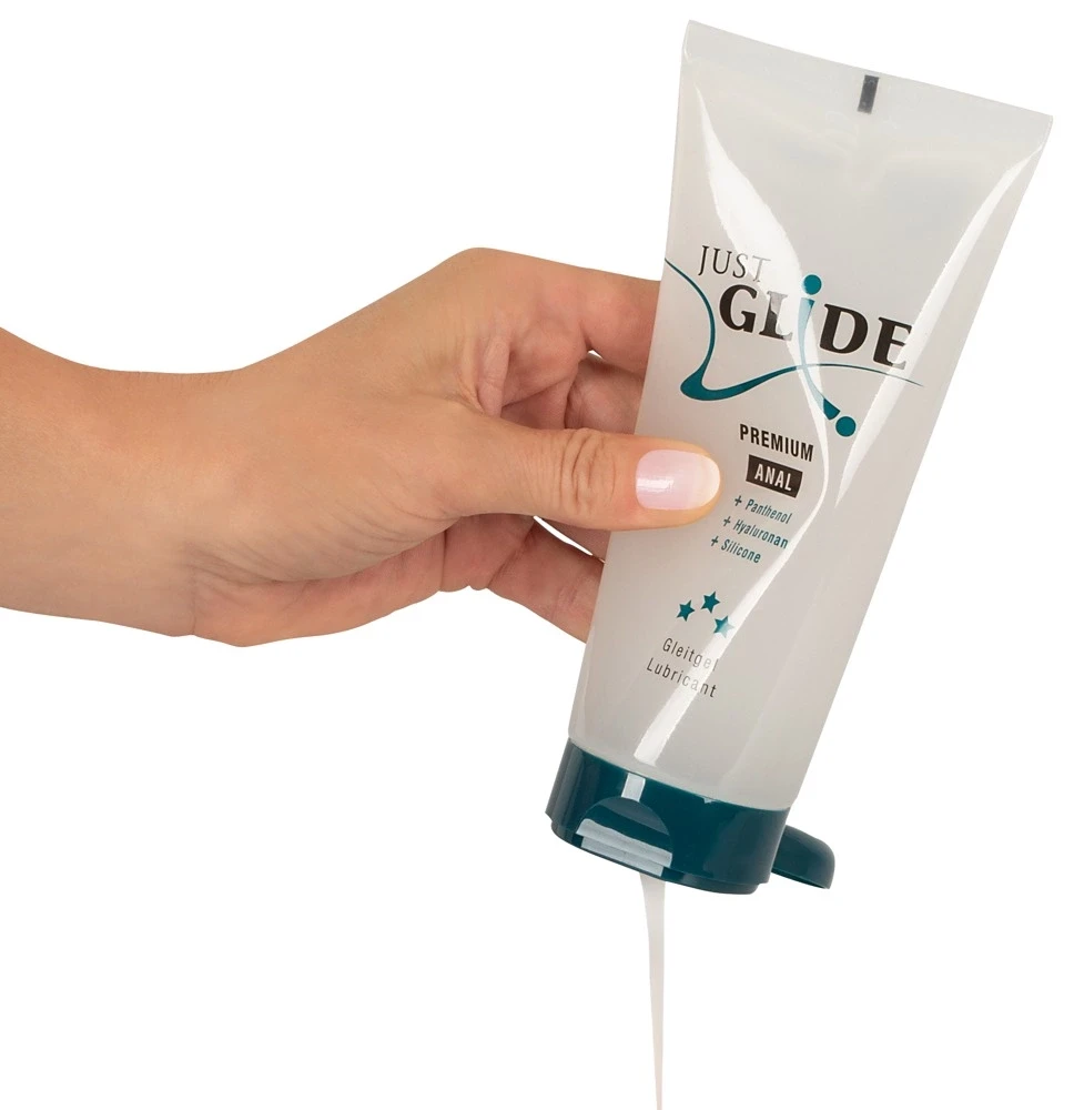 Just Glide Premium Anal Analinis lubrikantas su hialurono rūgštimi ir pantenoliu (200 ml)