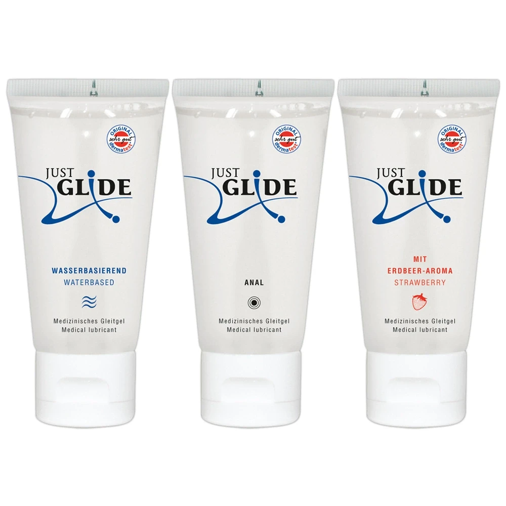 Just Glide Vandens pagrindo lubrikantų rinkinys (3 x 200 ml)