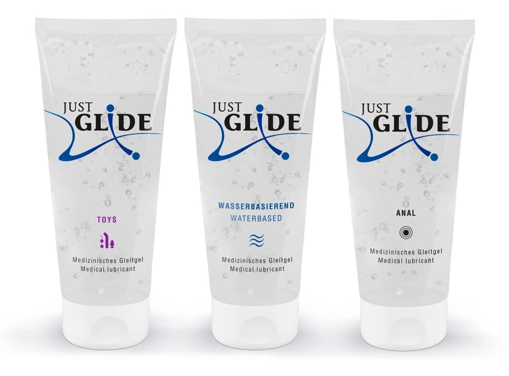 Just Glide Vandens pagrindo lubrikantų rinkinys (3 x 200 ml)