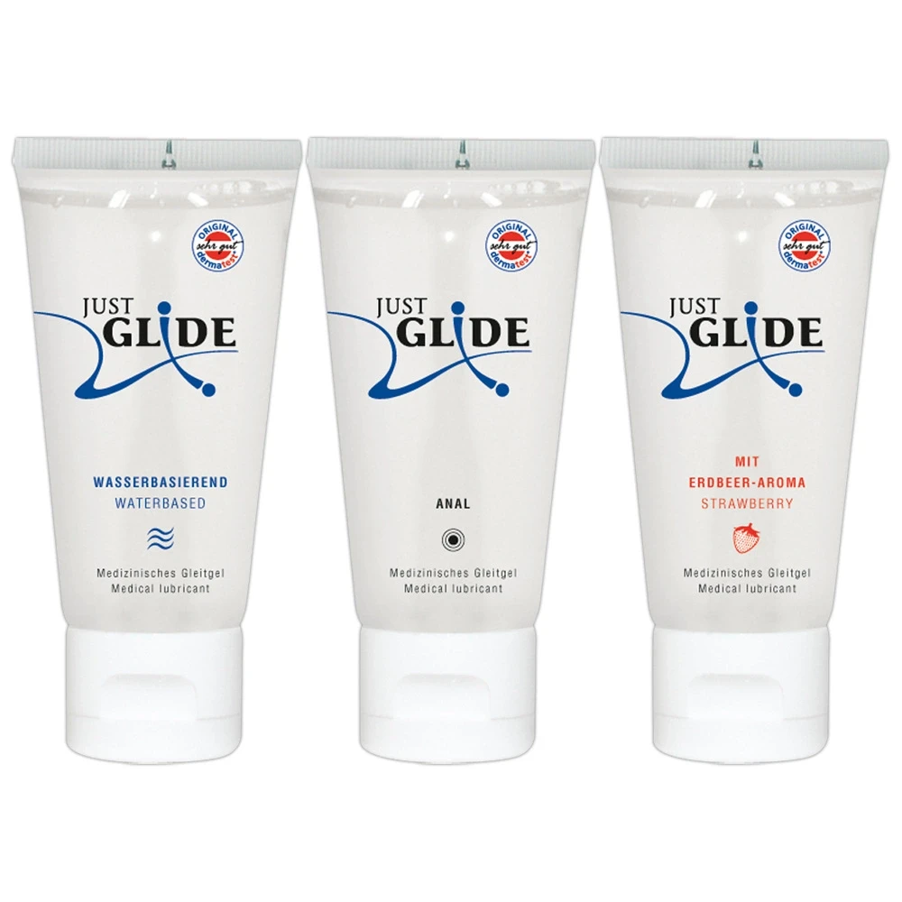 Just Glide Vandens pagrindo lubrikantų rinkinys (3 x 50 ml)
