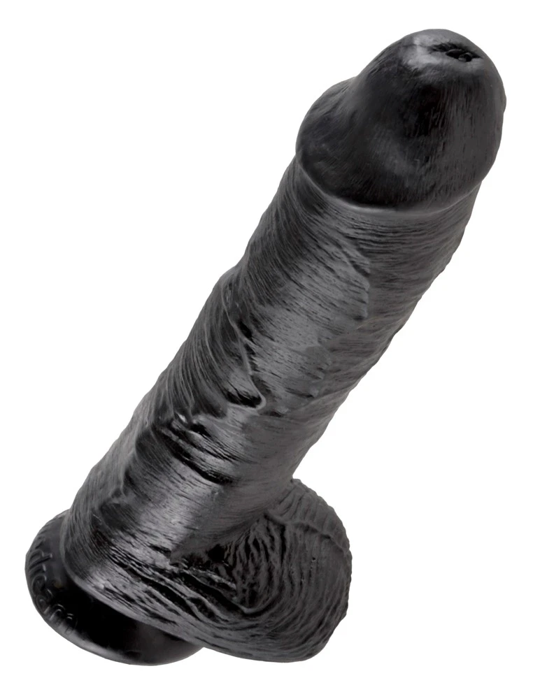 Pipedream King Cock 10 colių dydžio kamuoliukai Juodas