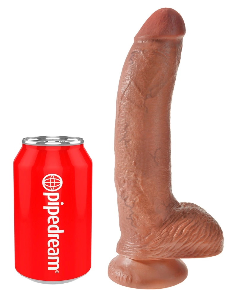 Pipedream King Cock 9 colių rutuliai Tan
