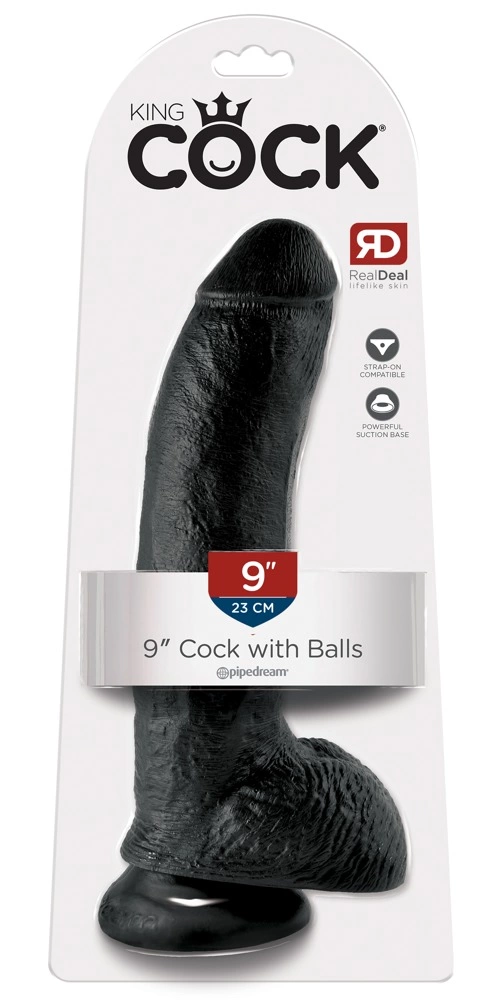 King Cock Dark KC 9" varpa su kiaušiniais, tamsi