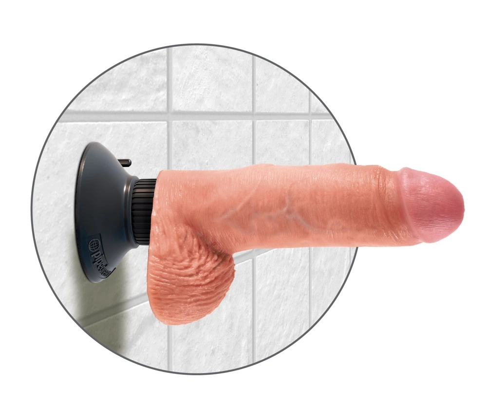 Pipedream „King Cock“ 7 colių vibruojantis masturbatorius su kamuoliukais
