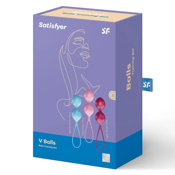 Geisha kamuoliukų rinkinys „Satisfyer V Balls“ (3 vnt. rinkinys)