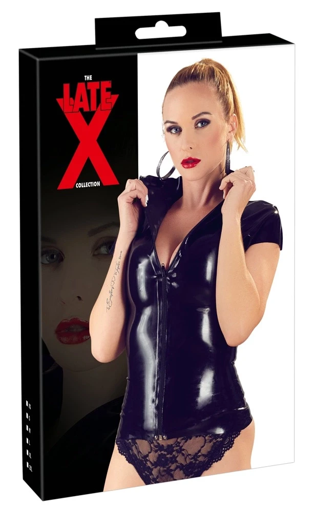 Late X Latex Shirt Zip juodas XS