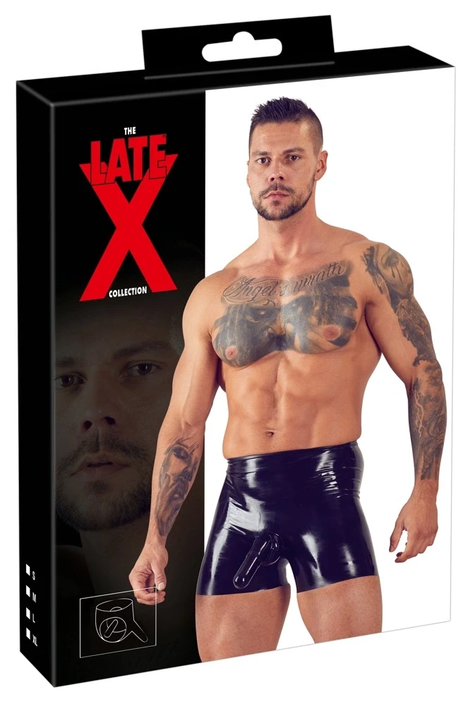 Late X Men's Latex Briefs juodas S
