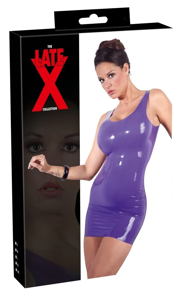 Late X Latex Mini Dress violetinė S
