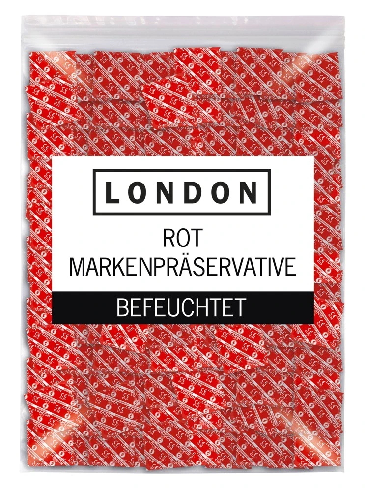London raudoni prezervatyvai 1000 vnt.