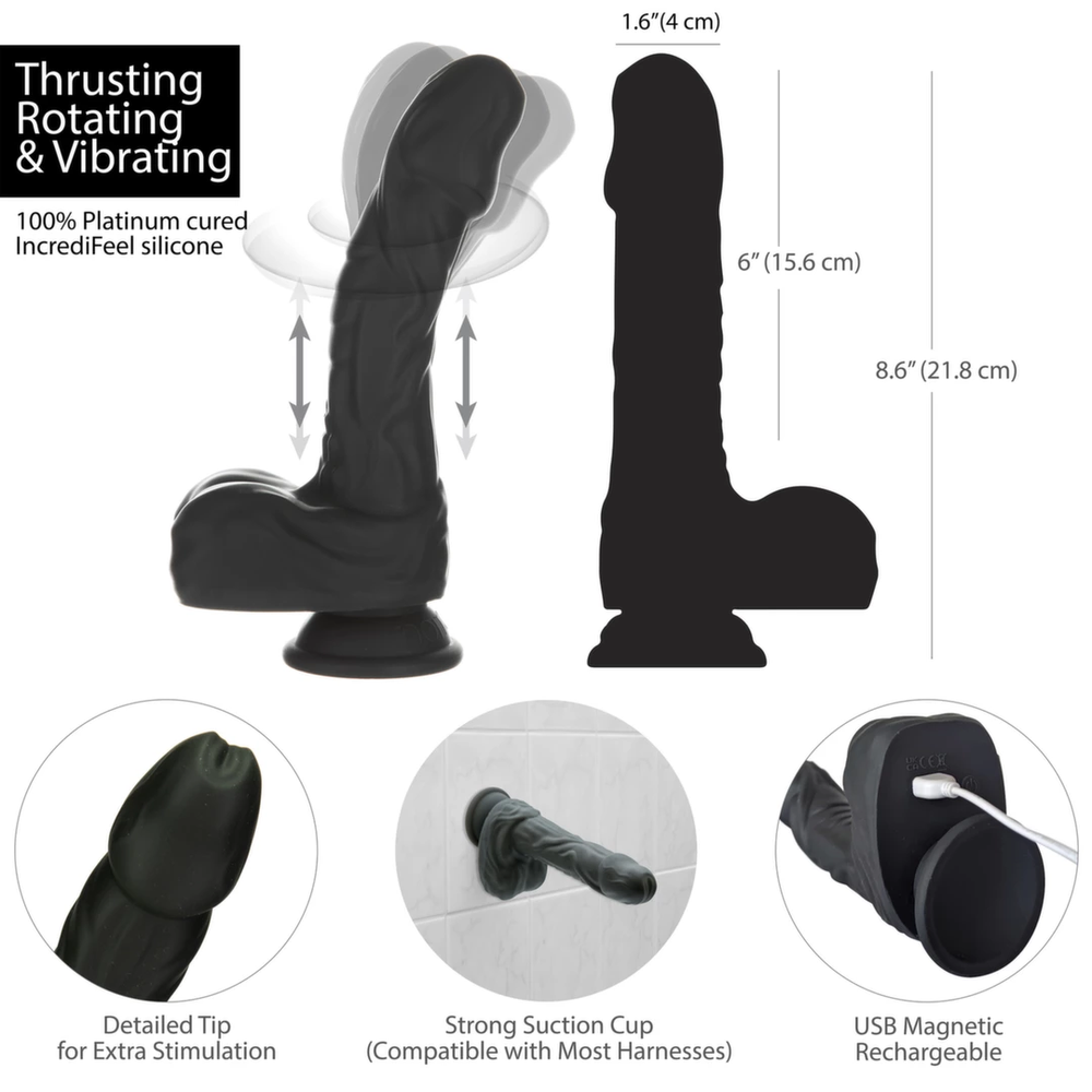 Naked Addiction 8,6" besisukanti ir stumianti vibracija