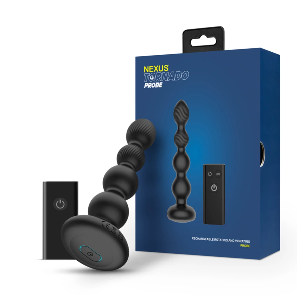 Nexus Tornado Probe besisukantis analinis vibratorius juodas