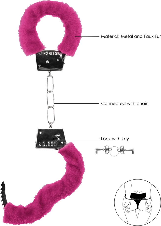 Ouch By Shots Ouch! Beginner"s Handcuffs Furry - Rožinė