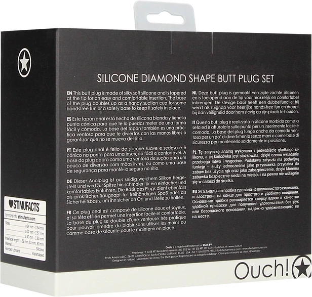 Ouch Diamond rinkinio pakuotės nugarėlė su informacija