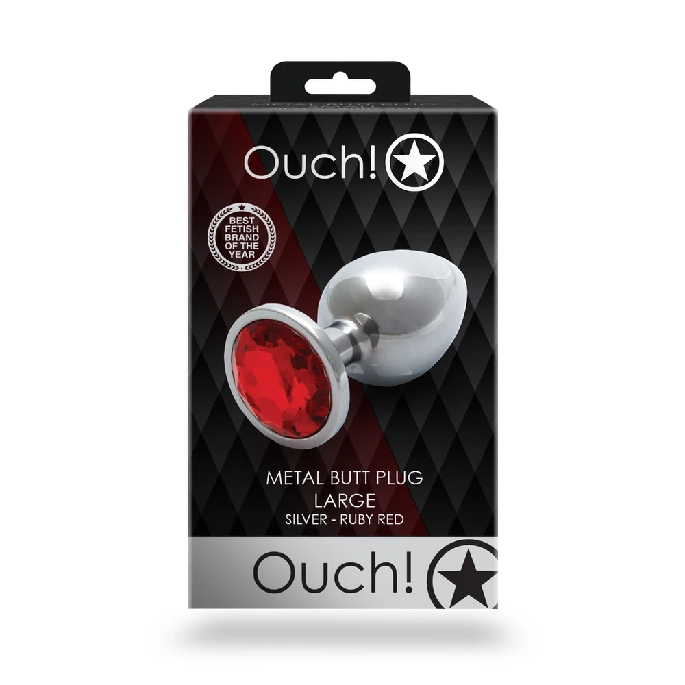 Ouch By Shots Ouch! METALOWY KOREK ANALNY PLUG Z DIAMENTEM 9,3 CM WODOODPORNY