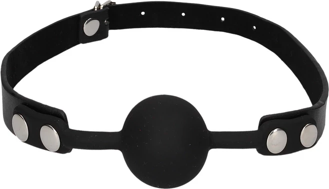 Ouch By Shots Oi! Silicone Ball Gag - su reguliuojamais odiniais dirželiais