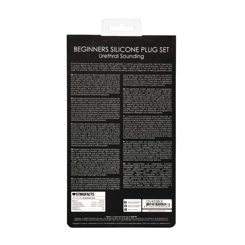 Ouch By Shots Silicone Beginners Plug Set