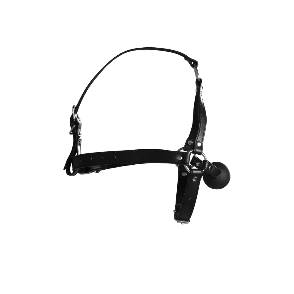 Ouch By Shots Galvos diržai su Solid Ball Gag - Juodas