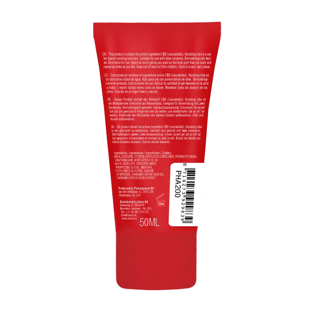 Pharmquests By Shots Pharmquests Gel drėkinamasis anestetikas lubrikantas cbd 50 ml