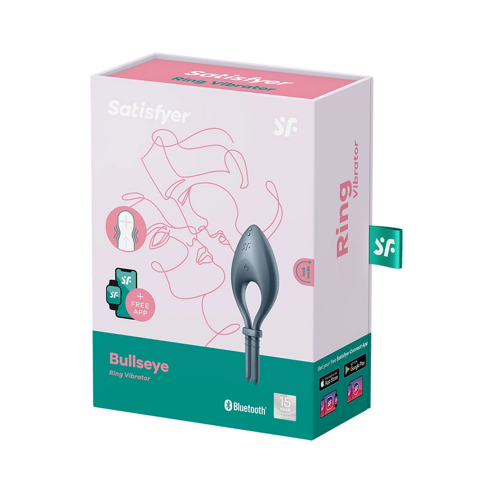 SATISFYER_Bullseye Ring Vibratorius Tamsiai mėlynas