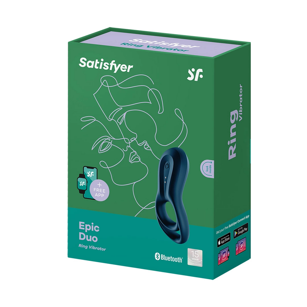 „Satisfyer Epic Duo Ring“ – dvigubas vibruojantis varpos žiedas