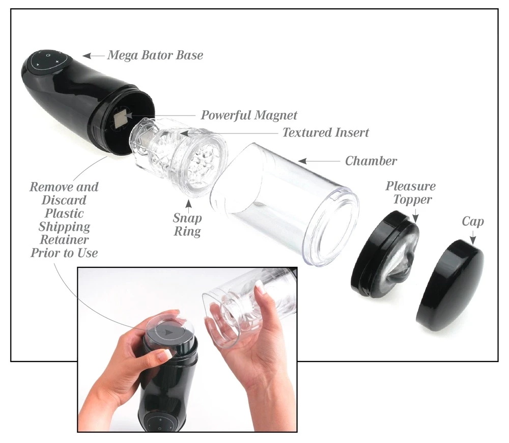 Pipedream PET Mega-Bator Mouth Raudona/Clear